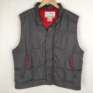 Jim Whittaker x L.L Bean Down Puffer Vest Gray Red Nylon Men’s Size Large